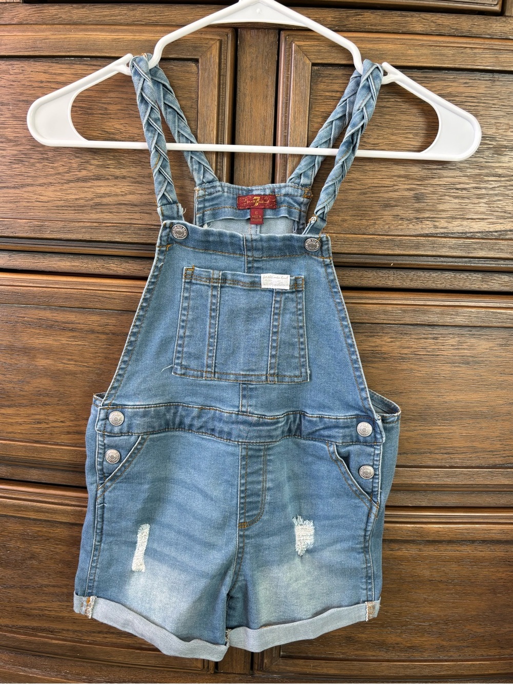 Children's Denim Short Overalls - Blue